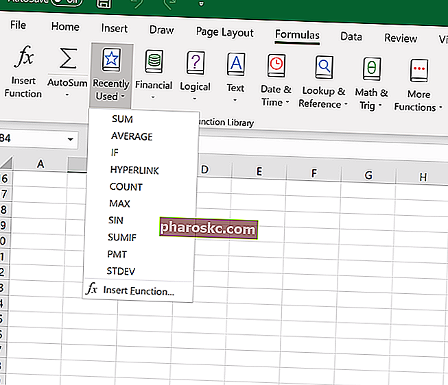وظيفة Excel الأساسية - استخدام خيار الجمع التلقائي