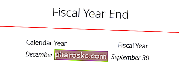 نهاية السنة المالية ، مثال على السنة المالية