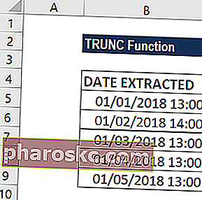 TRUNC-funktion - Eksempel 2