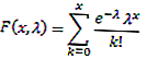 кумулативна функция на разпределение на Поасон