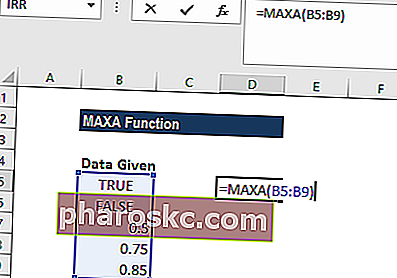 MAXA-funktion - Eksempel 2a