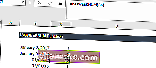 פונקציית ISOWEEKNUM - דוגמה 2