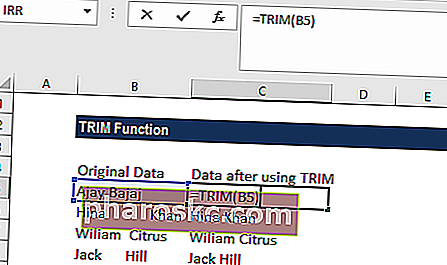 TRIM funkcija - Primjer 1