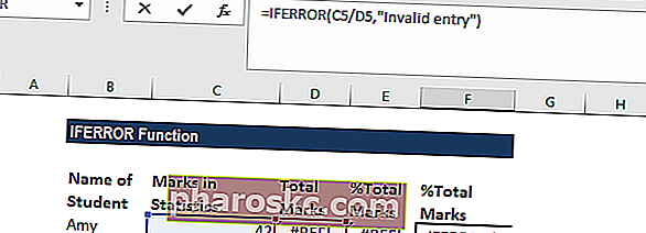 פונקציית IFERROR - דוגמה 1 א