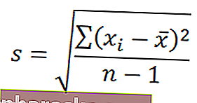 STDEV funkcija - formula